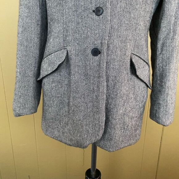 Evan Picone wool Blend women 12 three button blazer jacket w/velour collar - Picture 2 of 11